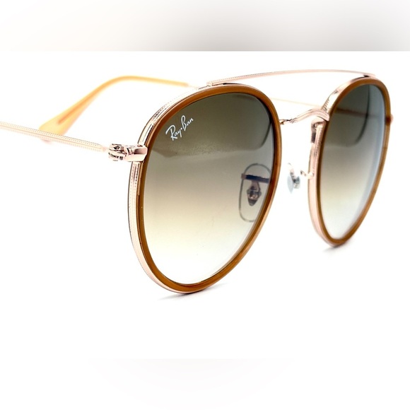 Ray-Ban Round Sunglasses 51mm Brown Lens RB3647N Circle Double 9070/51 - Picture 5 of 13